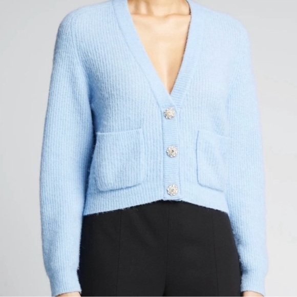 Ganni Soft Wool Cardigan in Placid Blue - Size XXS - Picture 1 of 6